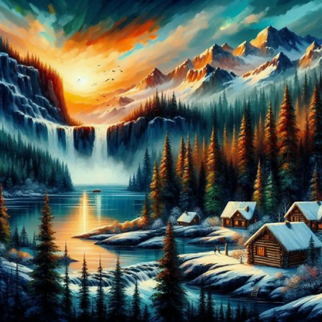 Winter Sunrise in the Mountain Cabin - Image 5