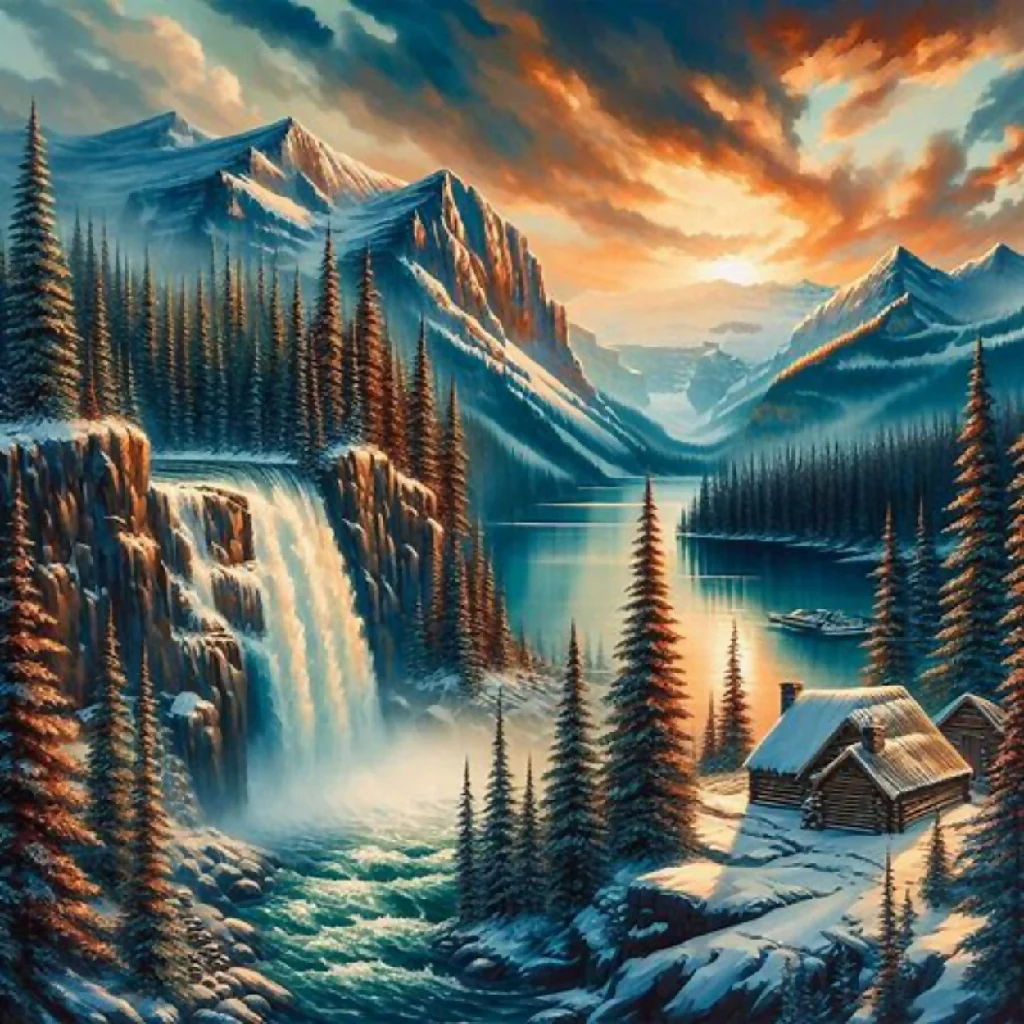 Winter Sunrise in the Mountain Cabin - Image 6