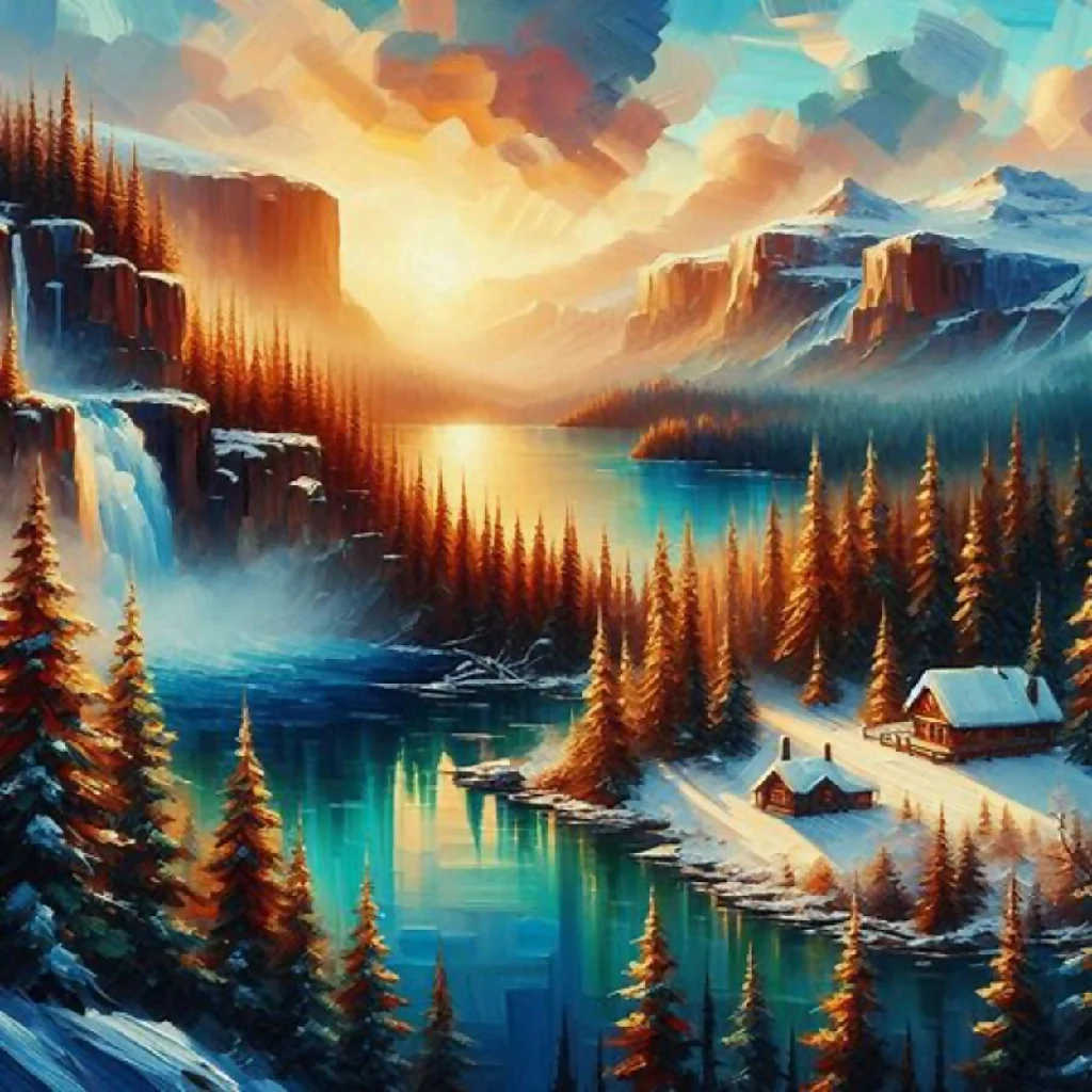 Winter Sunrise in the Mountain Cabin - Image 9