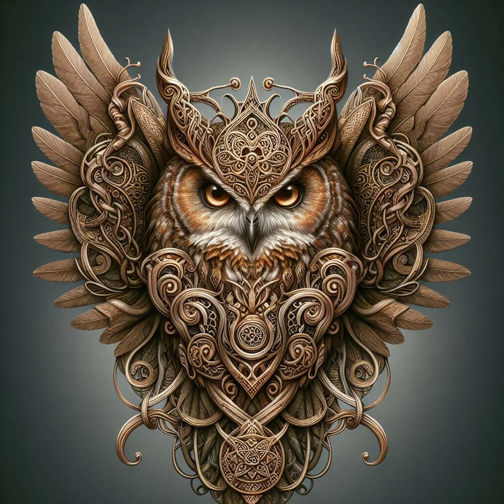 Wisdom in Flight: Ornamental Owl