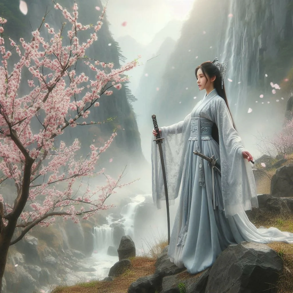 Wuxia Heroine in Spring