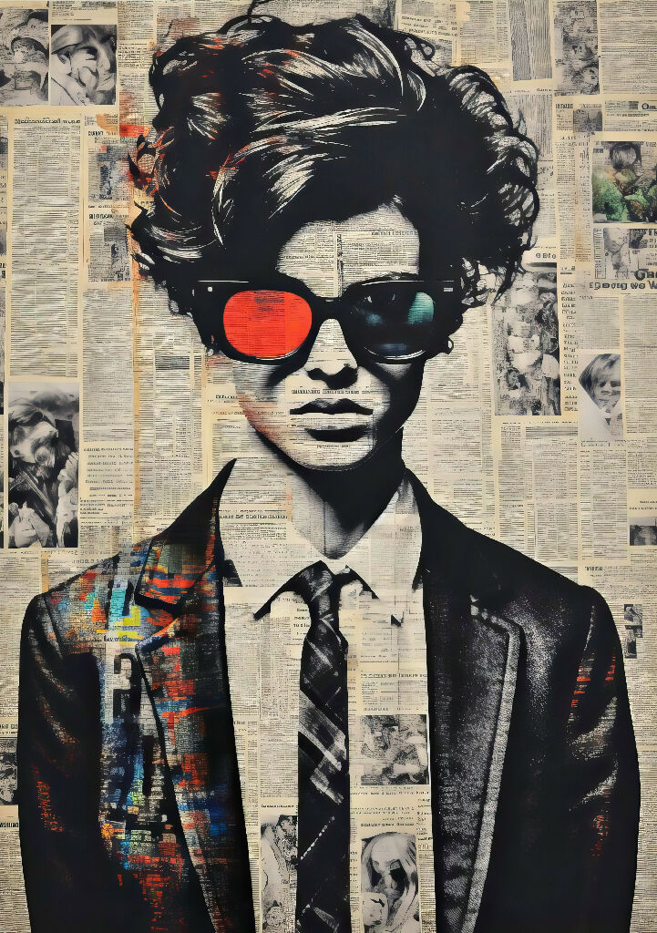 Young Man with Red Lens Glasses